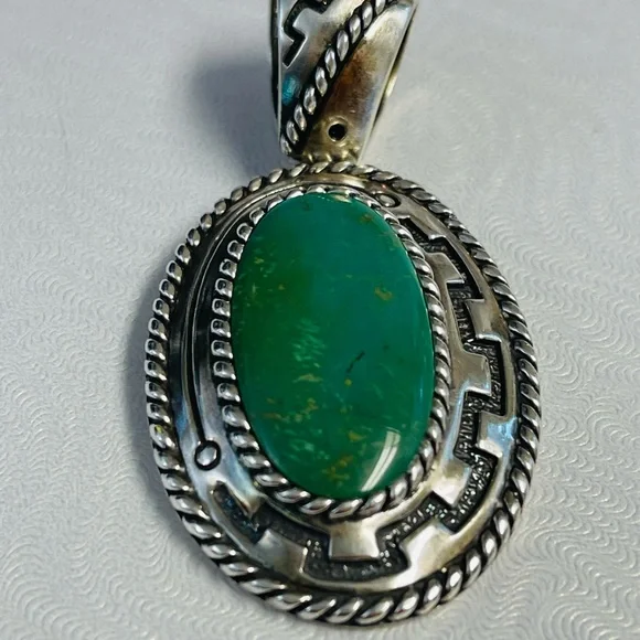 Carolyn Pollack Sterling Silver Turquoise Pendant. - Picture 3 of 6